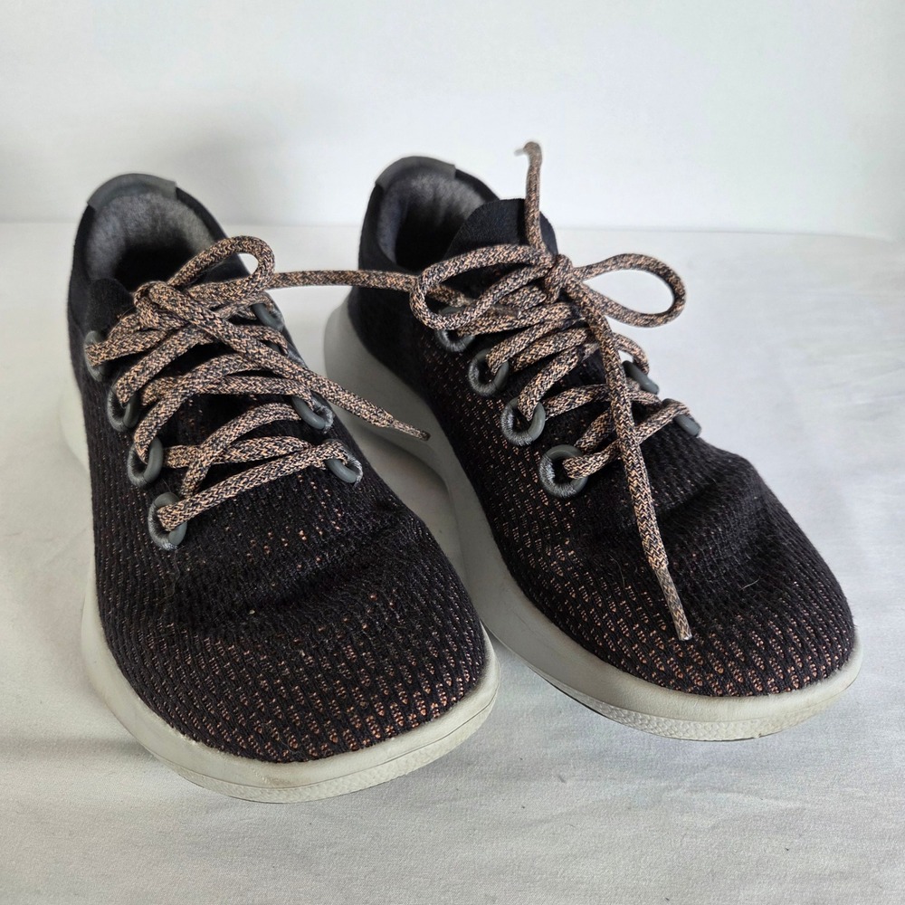 Allbirds Tree Dashers Black Copper Eucalyptus Fiber Running Shoes Womens 9.0